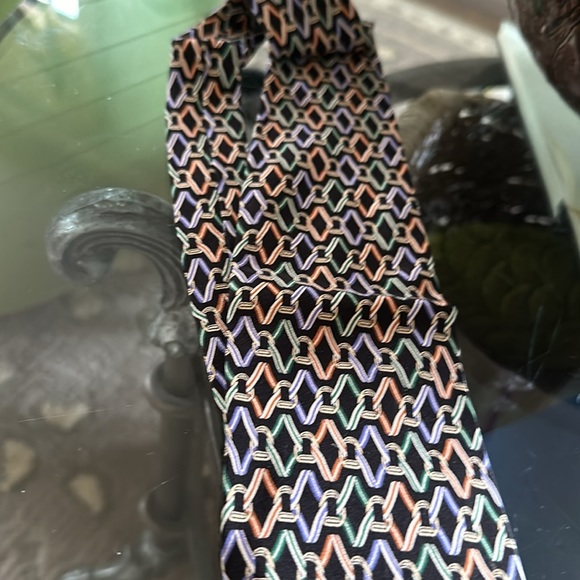 BALLY Blue Striped Luxury Designer Silk Tie Made In Italy W: 3.5" EX COND - Picture 2 of 4